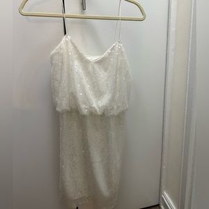 Aidan by Aidan Mattox White Sequin Dress